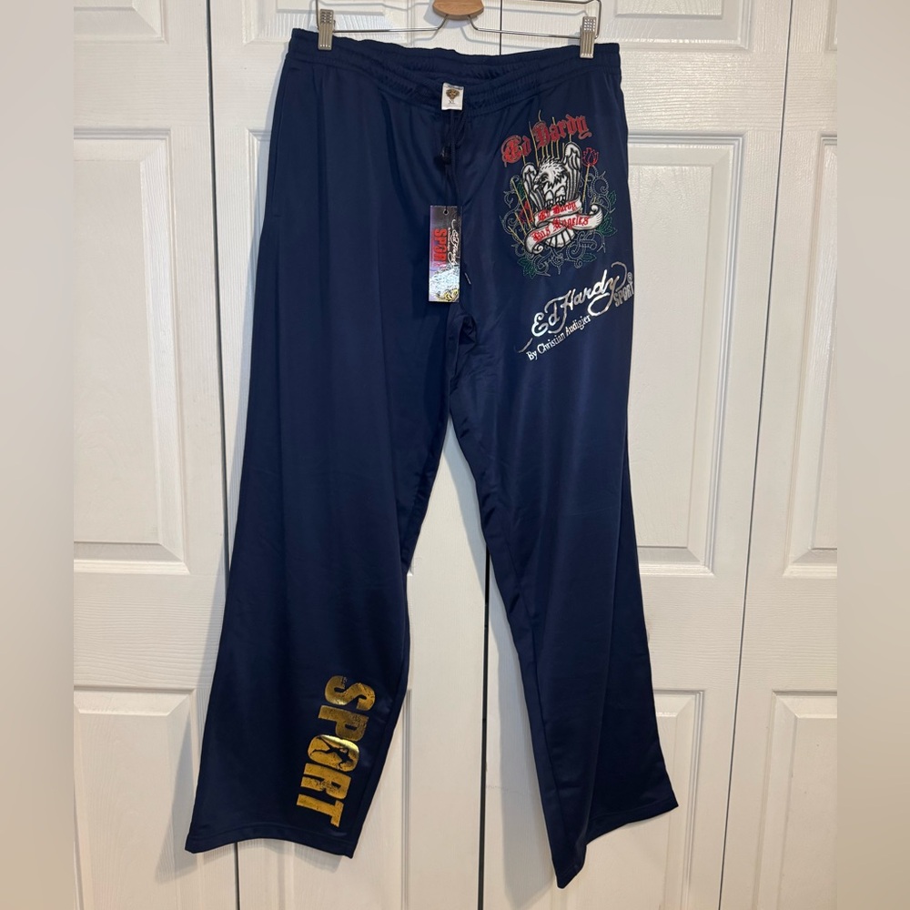 Ed Hardy Dark Blue Graphic Joggers
